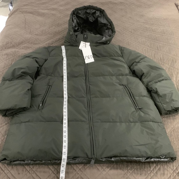Zara NWT Water and Wind Protection Khaki Longline Hooded Anorak - Picture 17 of 17